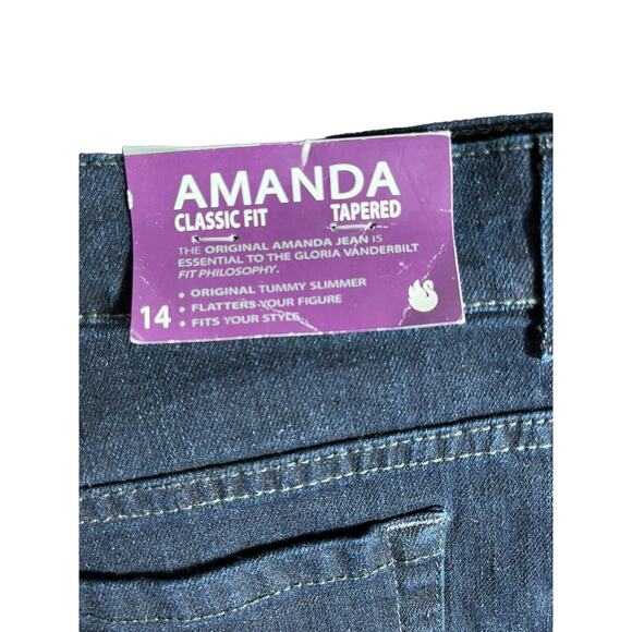 Gloria Vanderbilt Amanda Jeans Womens Size 14 Classic Tapered‎ Leg NWT - Picture 3 of 9
